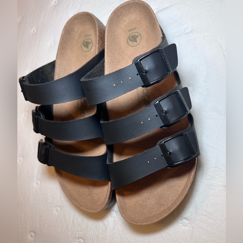 Papillio Triple Strap Black Platforms - Picture 7 of 8